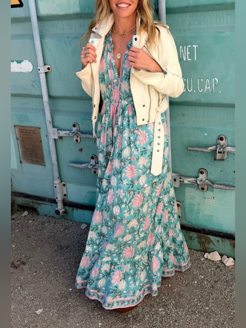 SLV Sur La Vague Savannah Tassel Ruffle Maxi Spring Dress Boho Resortwear O/S